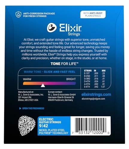 Cordes pour guitare électrique avec revêtement POLYWEB, Super Light - Photo 2/4