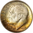 1949 Roosevelt Dime - Key Date - Colorful Amber Toning - Premium GEM BU!
