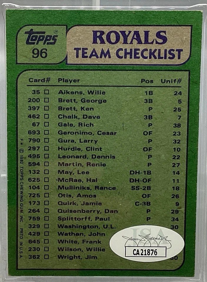 George Brett/Larry Gura (JSA CoA) - Kansas City Royals - Signed Baseball Card - Image 3 of 4