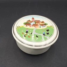 Villeroy & Boch Design Naif Covered Dish Trinket Box Luxembourg Porcelain 4"