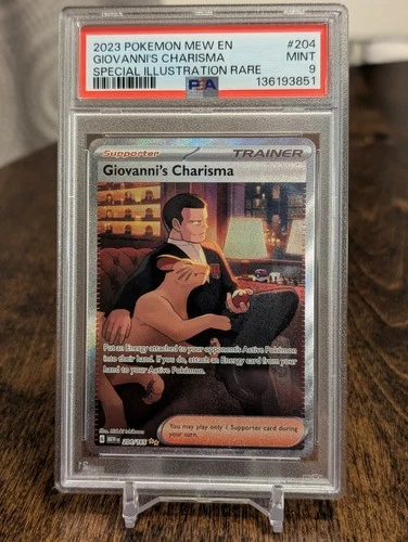 Giovanni'S Charisma Special Illustration Rare Pokemon Mew 151 204/165 PSA 9