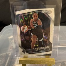 A'ja Wilson 2025 Panini Prizm WNBA #76 White Seismic Prizm Las Vegas Aces