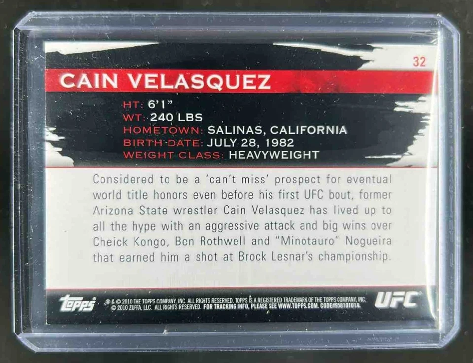 2010 Topps UFC Knockout Cain Velasquez Gold #77/288 - Image 2 of 2