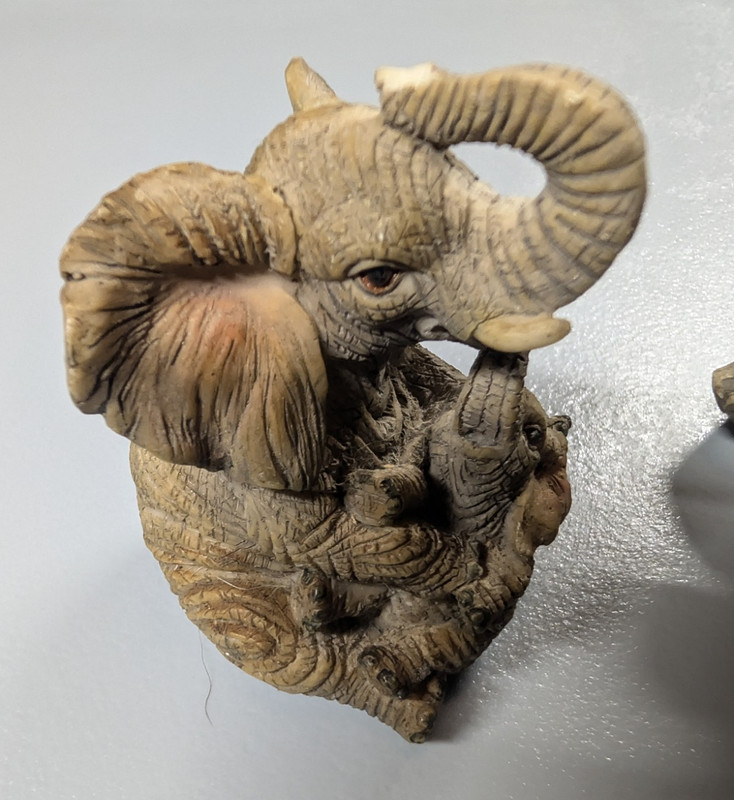 Elephant Family Figurine Group Lot Of Four Pieces With Some Chipping