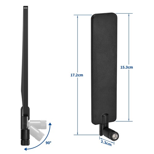 BINGFU High Gain WiFi6 Antenna 3 Band 2.4GHz/5GHz/6E RP-SMA Male Connector (2 Pa - Photo 2/7