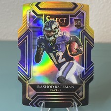 2021 Select Rashod Bateman Rookie Black & Gold Die Cut Club Level Prizm #255 RC