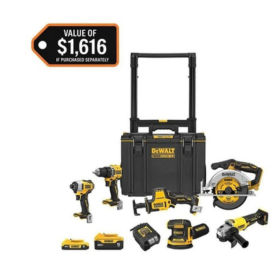 #ad DEWALT DCKTS650D1P1 20V 6 Tool Combo Kit with 2 batteries with Rolling tool box $530.00
