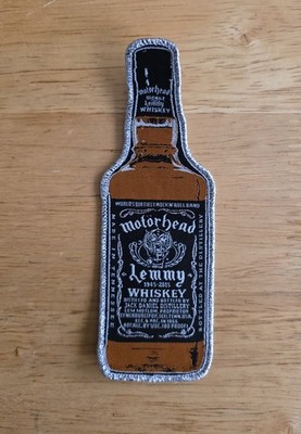 Motorhead Lemmy Bottle Silver Glitter Border Woven Patch