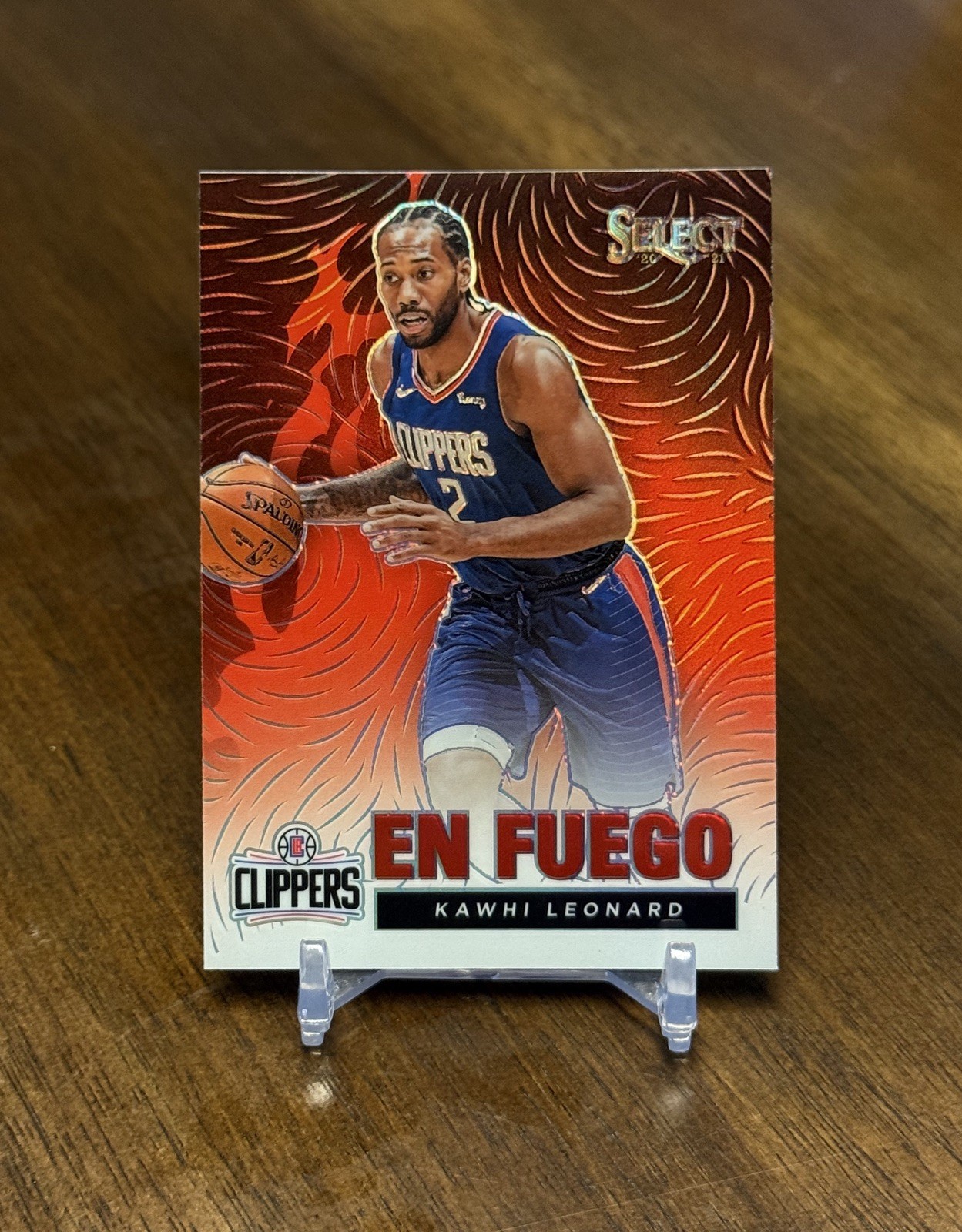 2020-21 Panini Select Kawhi Leonard En Fuego Silver Prizm #3 Clippers