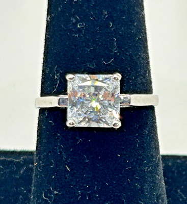 Sterling Silver UTC Diamonique Cubic Zirconia Solitaire Ring Size 7.25