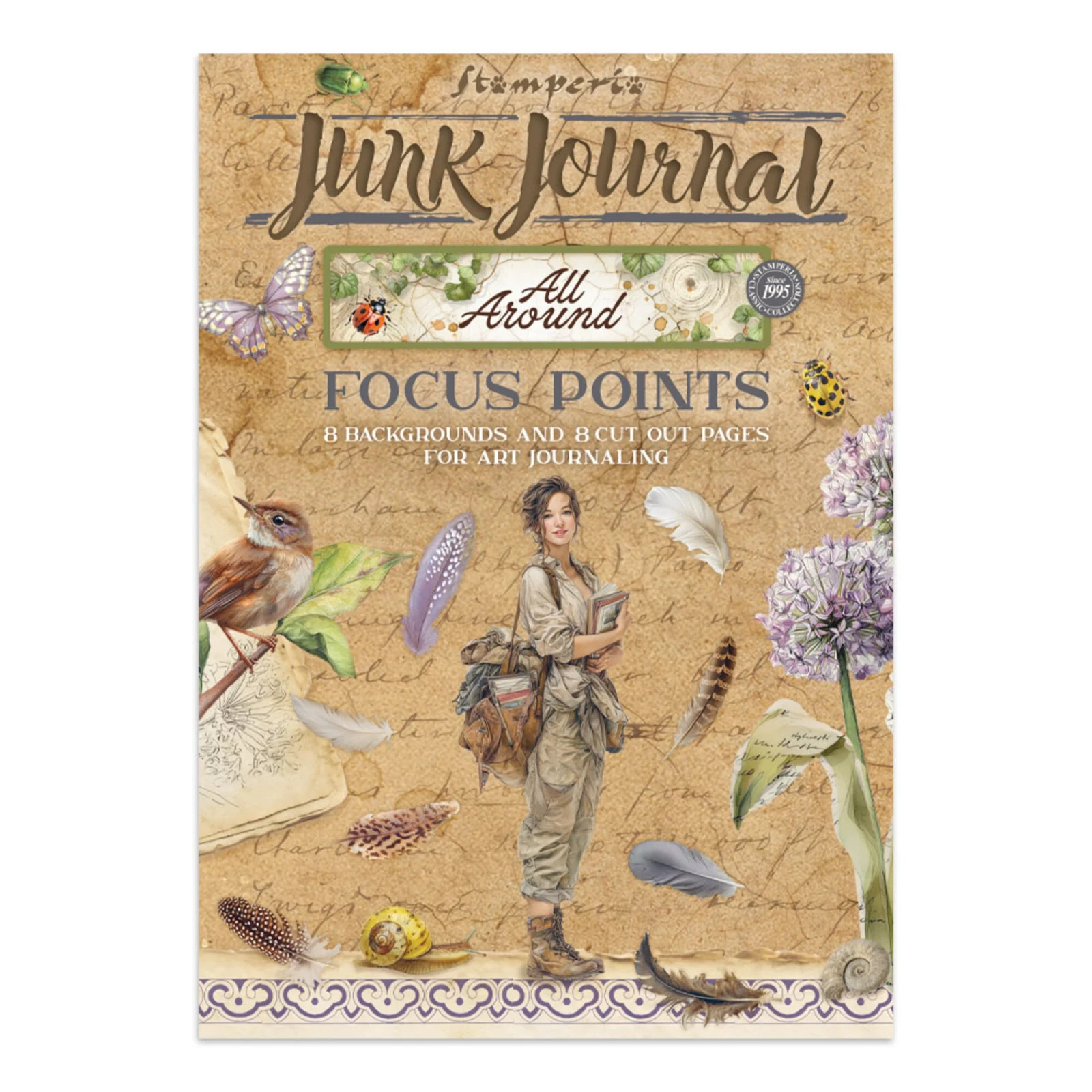 Stamperia Junk Journal A5 Focus Point, Stickers, Die Cuts All Around SBJKS02