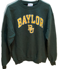 Baylor Bears NCAA Vintage Big 12 Football Champion Pullover Green Sweatshirt M