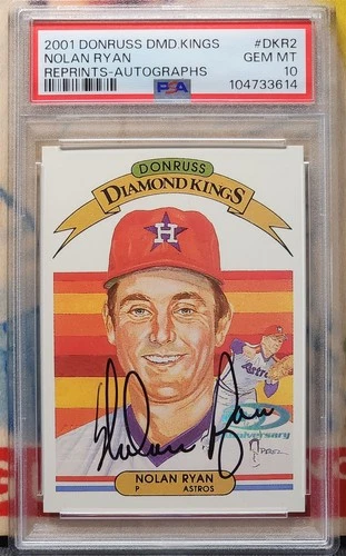 NOLAN RYAN 2001 Donruss Diamond Kings 1982 55/82 ON CARD AUTO PSA 10 ASTROS HOF