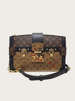 Louis Vuitton Monogram Petite Malle Trunk Clutch Schultertasche 115038961