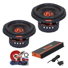 2x Memphis MJP1022 Subwoofers STX Audio 3000W  Class D Car Bass Amplifier + Kit