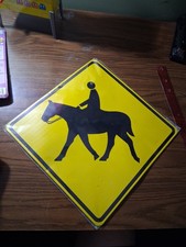 HORSE Xing Crossing Metal Farm Sign 11X11  (NEW) EQUESTRIAN HORSE RIDER