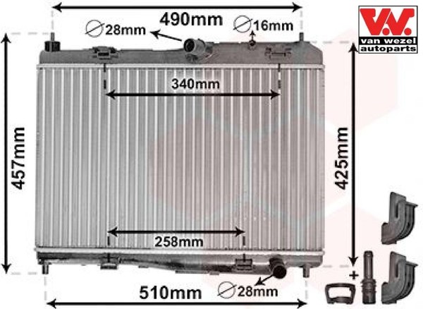 VAN Wezel 18002440 KüHler FüR MotorküHlung MotorküHler AutoküHler FüR Ford-image