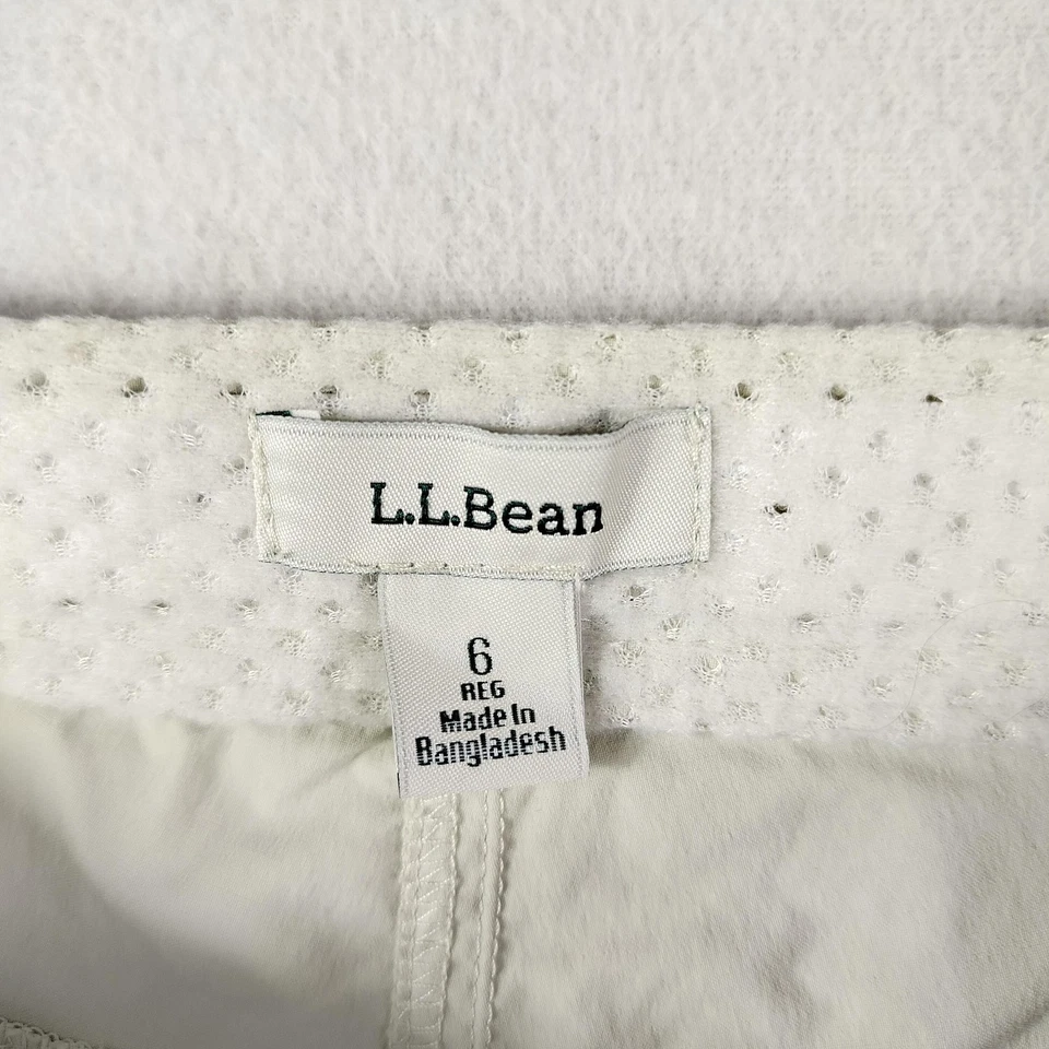 Pantalones Cortos LL Bean Para Mujer 6 Ligeros Exterior Senderismo Cremallera Bolsillo Cintura Ajustable Foto 3 de 4