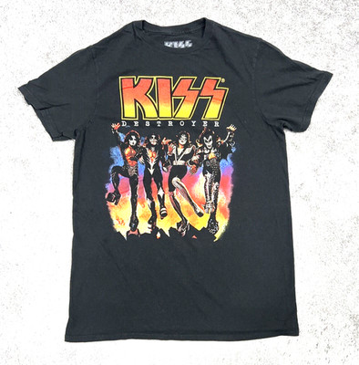 Kiss Destroyer Men's Small Pullover T-Shirt Short Sleeve Crew Neck Black