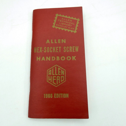 Vintage Allen Hex-Socket Screw Handbook 1960 Edition G-23 PullOut
