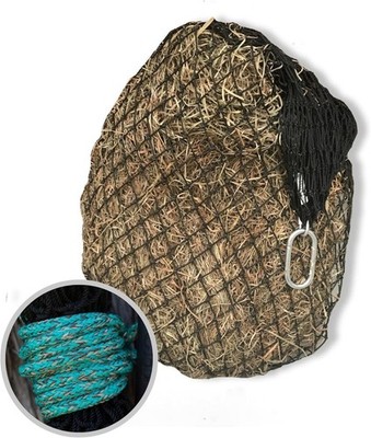 Hay Net for Horses- Slow Feed Hay Bag Feeder- Holds 4-6 Flakes- Half Bale Net