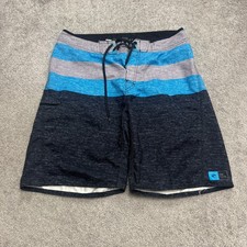 Rip Curl Mirage Swim Trunks Board Shorts Mens 32 Blue Gray Striped Beach Summer
