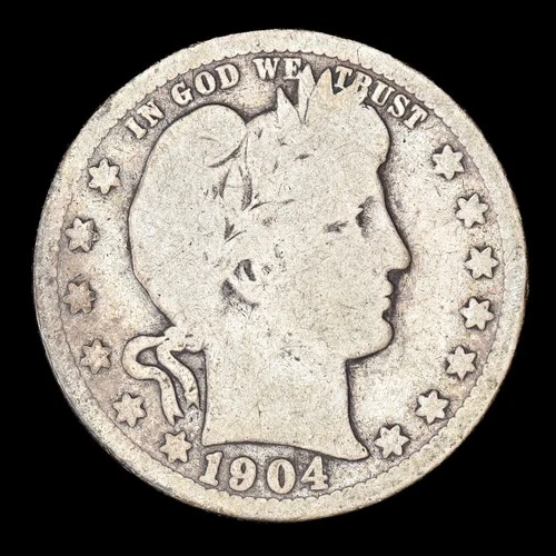 1904 USA. Barber Quarter Dollar. New Orleans Mint. Silver. KM-114.