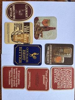 Courage Brewery Beer Mat Collection of 8 Original Mats (2)