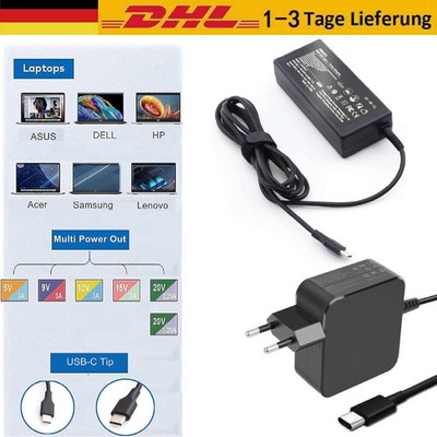 65W USB-C Typ-C Kabel für HP/Lenovo/Acer/Asus Chromebook Laptop Ladegerät Netz