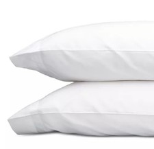 Matouk "Nocturne" Sateen 600 TC St/Queen Pillowcases, Set Of 2, White/White,...