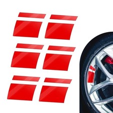 Car Tire Stickers, Reflective Wheel Rim Stripe Decals, PET Waterproof 6 PCS Red