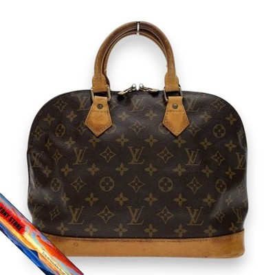 Louis Vuitton Alma Monogram Canvas Bag Allover Pattern PVC Brown
