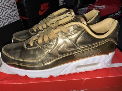 Nike Air Max 90 SP Gold Metallic Running Shoes women size 11 / men size 9.5