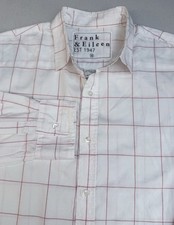 $225 FRANK & EILEEN Made In USA Shirt Mens M PAUL Windowpane Cotton Italy Woven