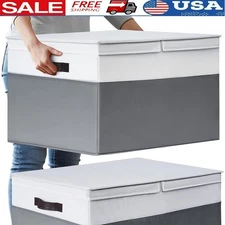 Extra Large Collapsible Storage Bins W/ Lids Stackable Dustproof Home Organizer