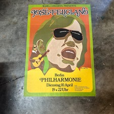 Original Berlin Jose Feliciano 1972 Concert Tour PosterLatin Pop Germany Mid Cen