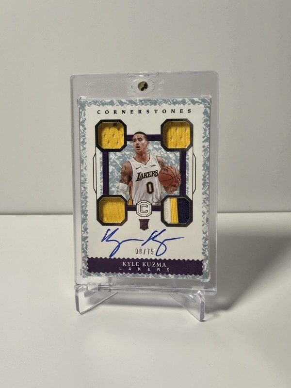 2017 Panini Cornerstones Basketball Kyle Kuzma #169 Quad Patch /75 RC Auto Laker