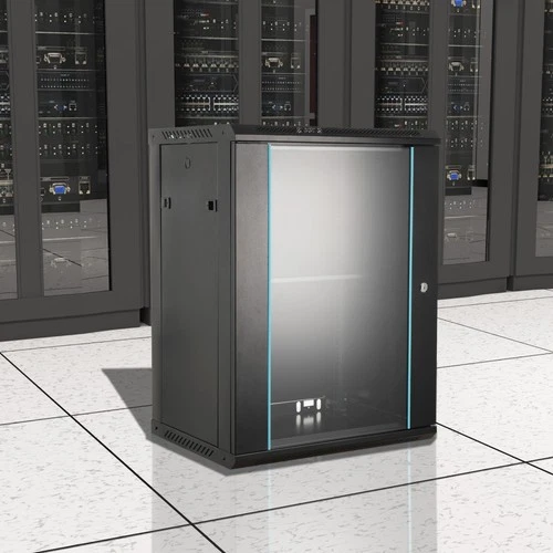 Netzwerkschrank Serverschrank Wandgehäuse 19" 15U 15HE 600 x 450 mm Schwarz DE