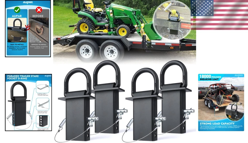 Versatile 5/8" Trailer Stake D Rings | 18,000 lbs Capacity - Image 2 of 4