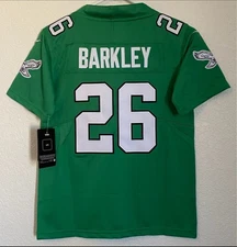YOUTH PHILADELPHIA EAGLES Saquon Barkley #26 Stitched Jersey SZ Small (8) NWT  
