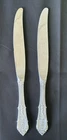 Pair of Vintage Wallace Rose Point Sterling Silver Handle Dinner Knifes 9"