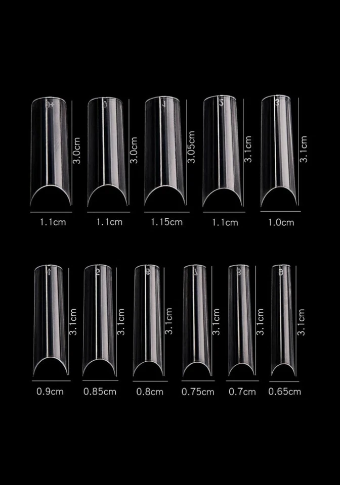 550 Pc Clear Full Cover Tip Curved Nail Tips On False Press On Artificial  - Image 3 of 4