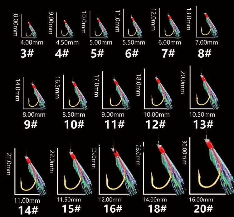 5Pack 6Hook Sabiki Rig Bait Saltwater Fishing Lure Bright Fish Skin