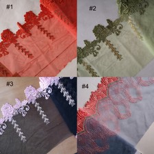 9" Wide Mesh Tulle Lace with Embroidered Flower Pattern YOUR CHOICE zhxh5