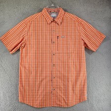 Columbia Shirt Mens Large Short Sleeve Button Up Omni Shade Outdoor Hiking