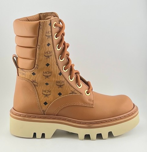 MCM Damen Monogram & Kalbsleder Combat Boots Cognac EU 37 US 7 - Bild 5 von 5