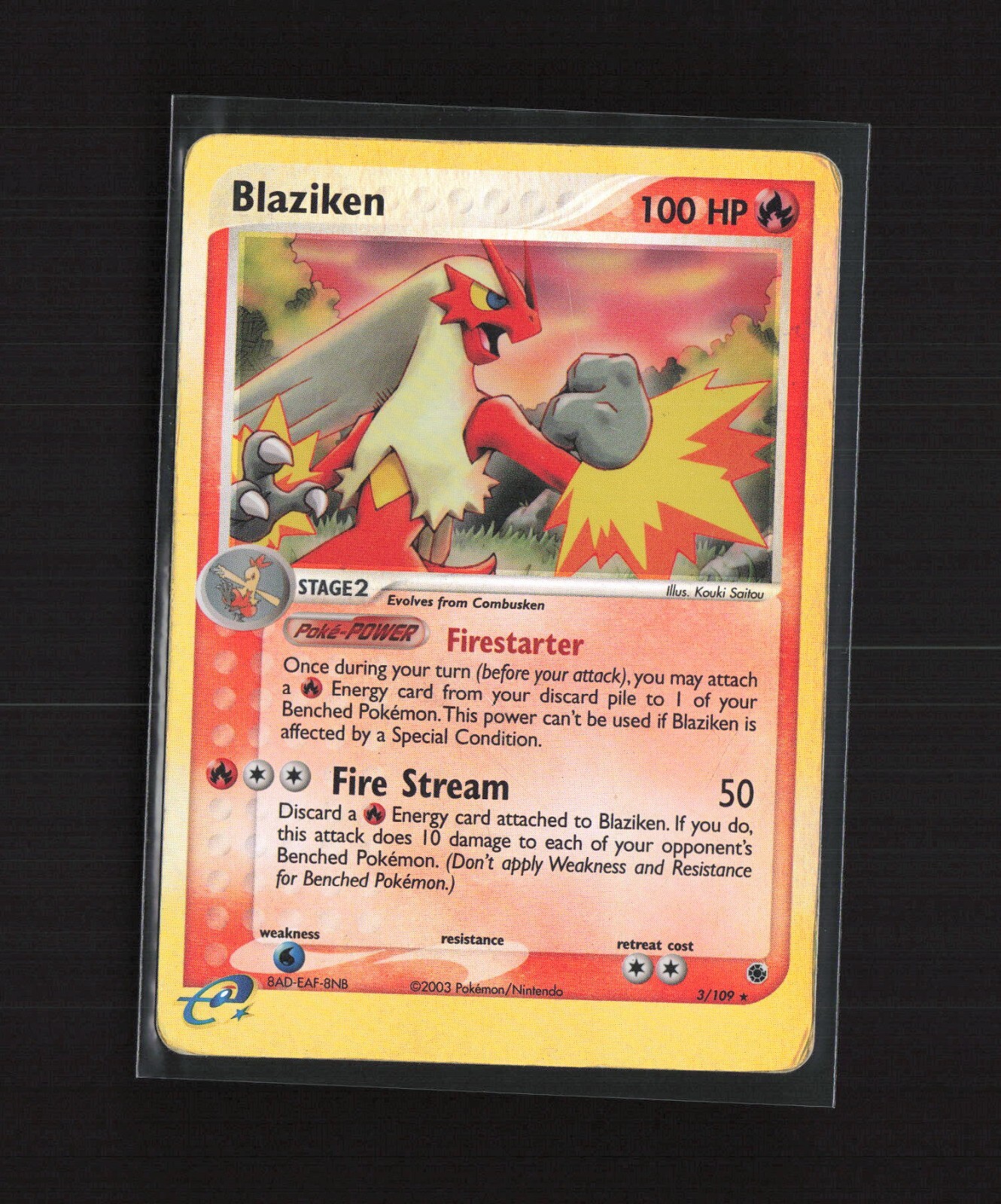 Blaziken 3/109 EX Ruby & Sapphire Reverse Holo Rare Pokemon Card