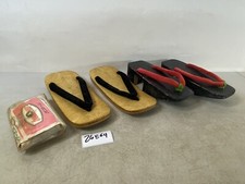 Japanese Clogs Geta Wood Wooden Sandals Lot WW2 Vintage Japan 26E64