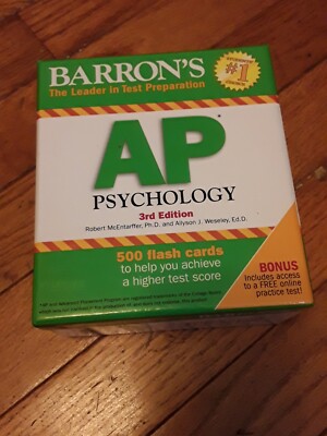 Barron’s AP Psychology 3rd edition flash cards | eBay