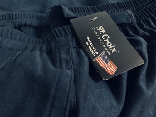 Pantalone Uomo Casual Microfibra Blu Navy Tg L Made In America St Croix NUOVO ETICHETTE - Foto 1 di 6